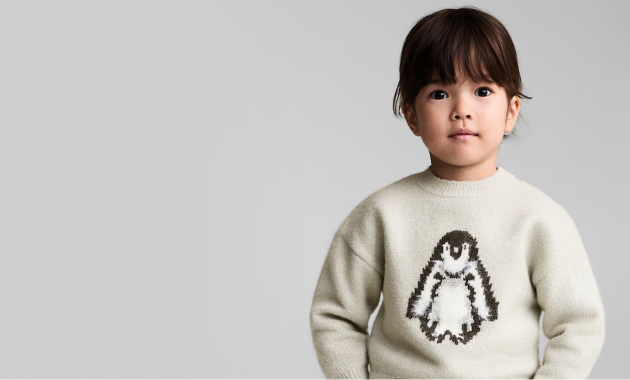 Penguin embroidered knit sweater