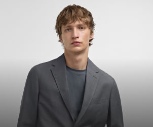Slim-fit linen-blend suit jacket